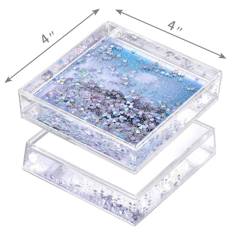 Kingho 4x4 Glitter Picture Frame Cute Liquid Acrylic Photo Frames for Family Friends Couples Gifts, Mount for 4x4 inch (10x10 cm) Picture - Image 4
